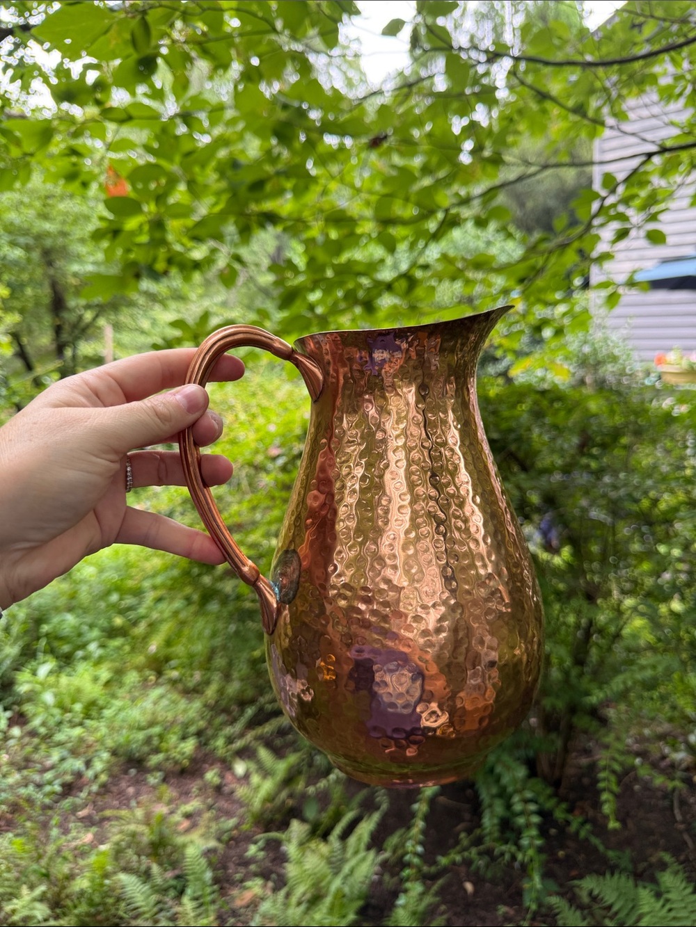 Gorham Hammered Copper Pitcher with Warm Metallic Shine